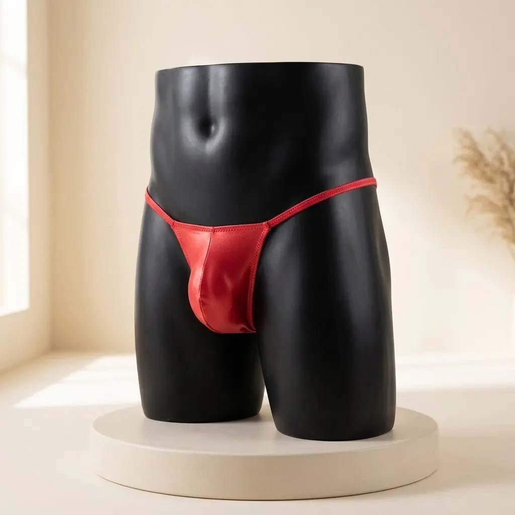 Glossy Low-Rise Men's G-String - WOWihte