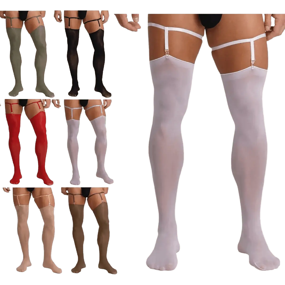 Glossy Sheer Performance Thigh Highs - WOWihte