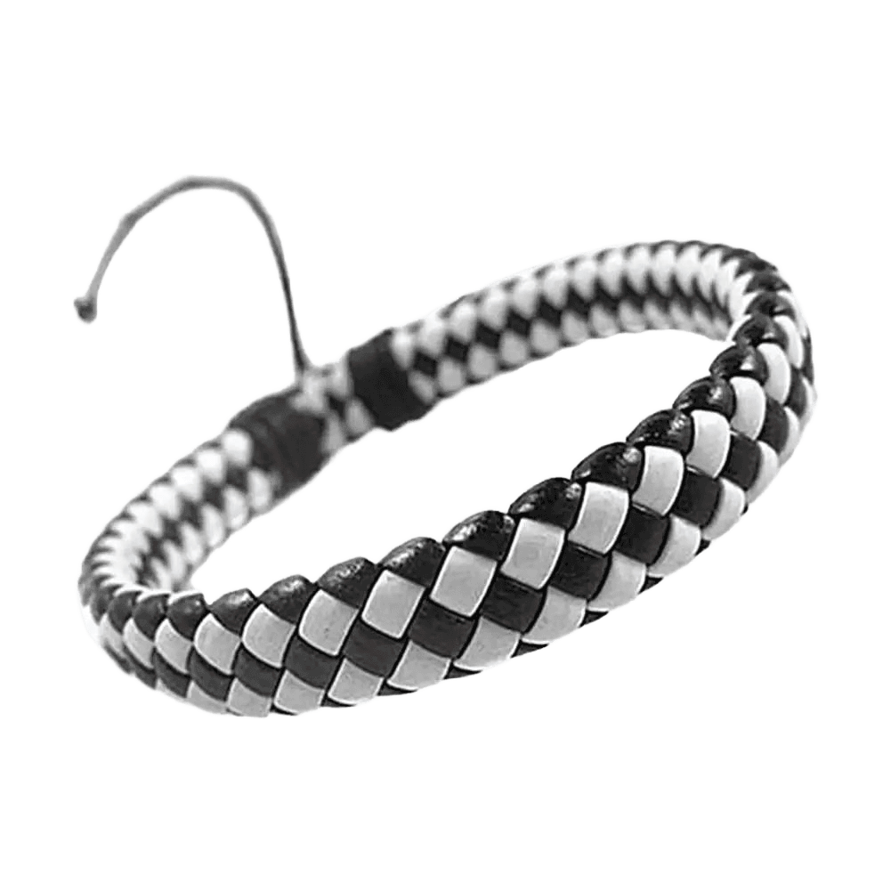 Handmade Braided Faux Leather Bracelet - WOWihte