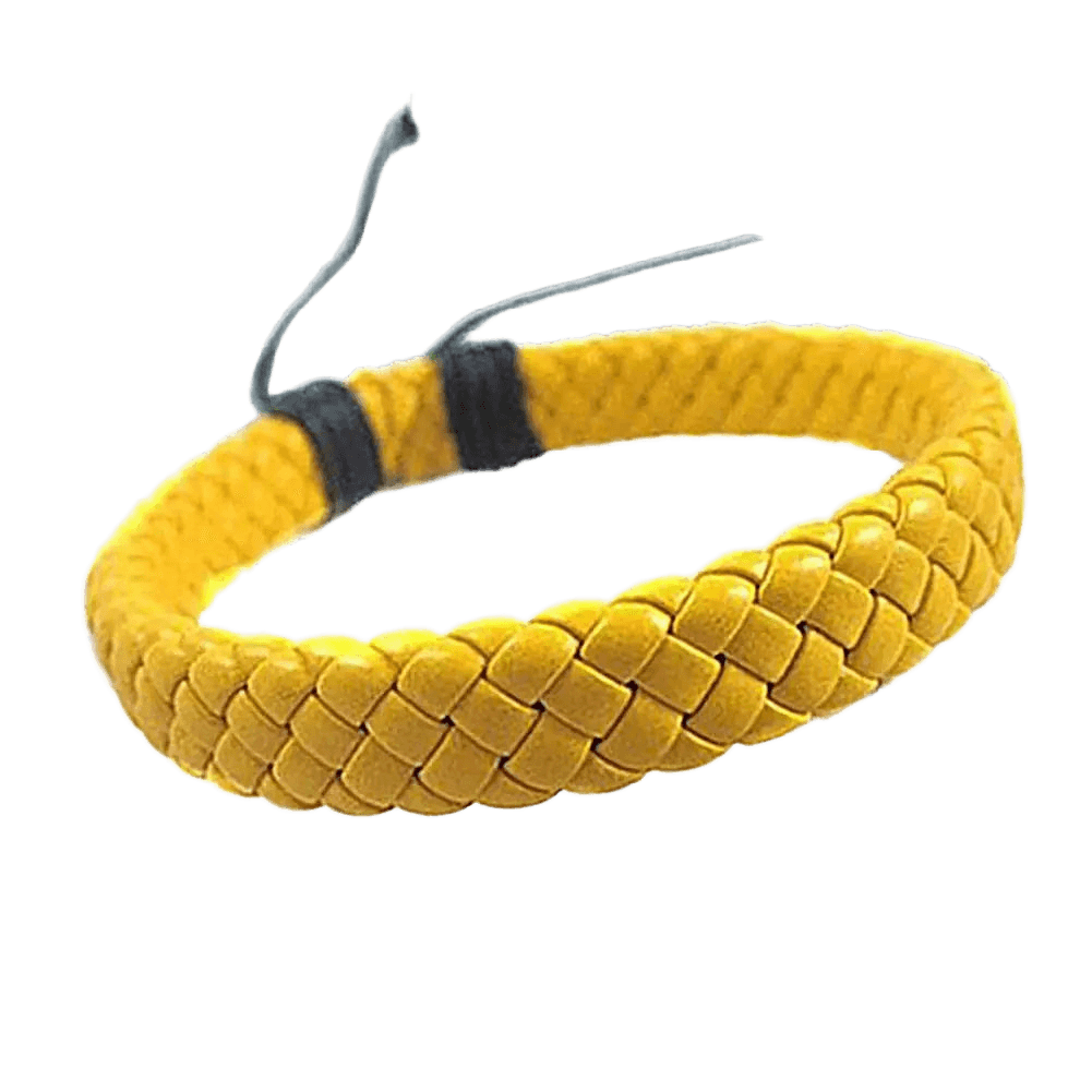 Handmade Braided Faux Leather Bracelet - WOWihte