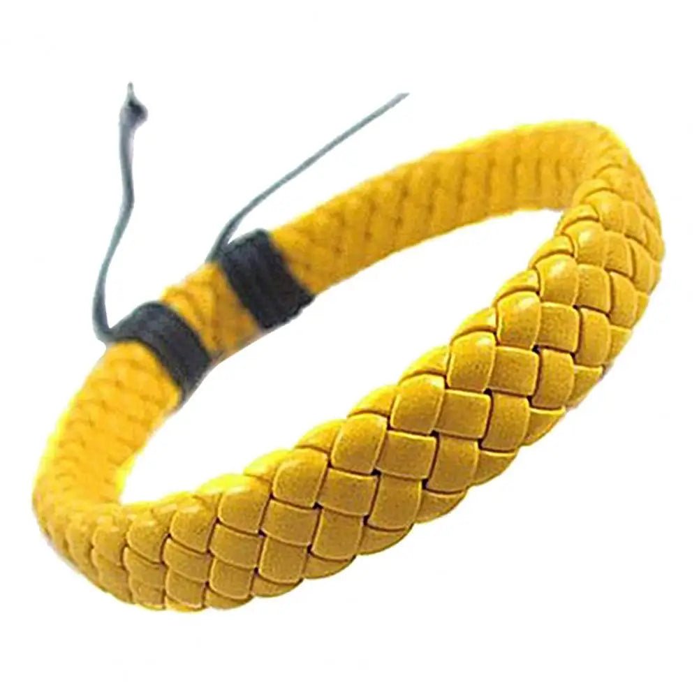 Handmade Braided Faux Leather Bracelet - WOWihte