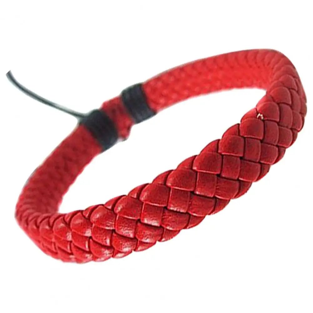 Handmade Braided Faux Leather Bracelet - WOWihte