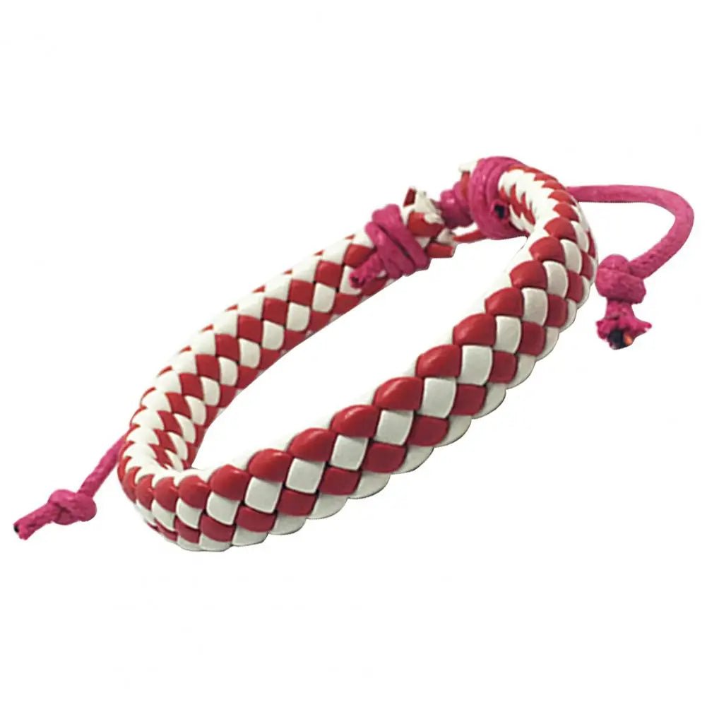 Handmade Braided Faux Leather Bracelet - WOWihte