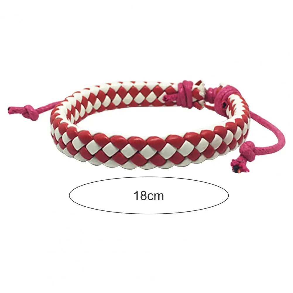 Handmade Braided Faux Leather Bracelet - WOWihte