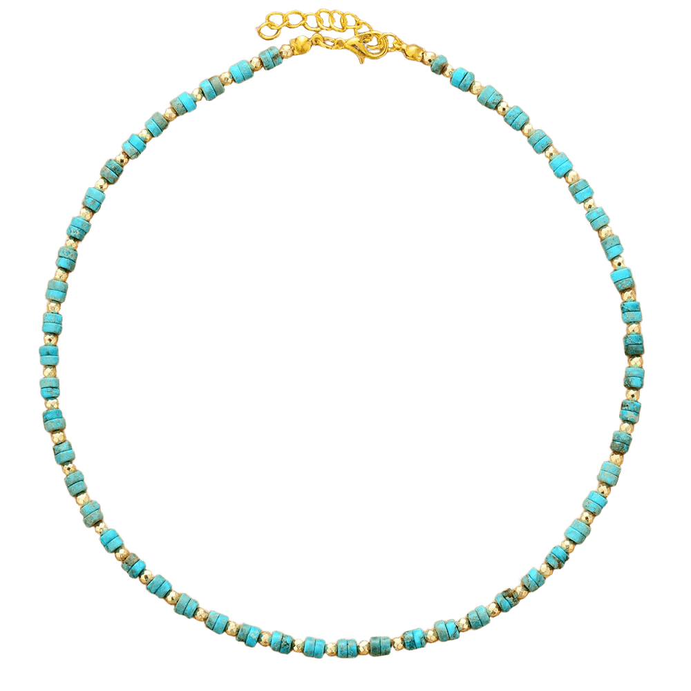 Handmade Gold Turquoise Choker - WOWihte