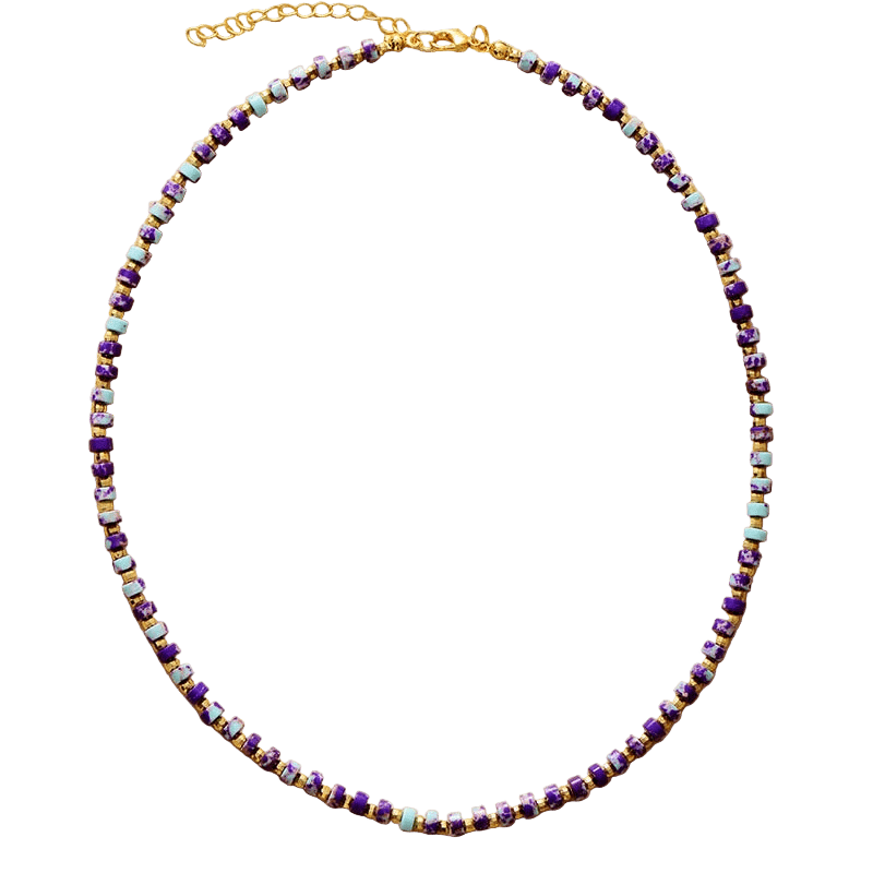 Handmade Gold Turquoise Choker - WOWihte