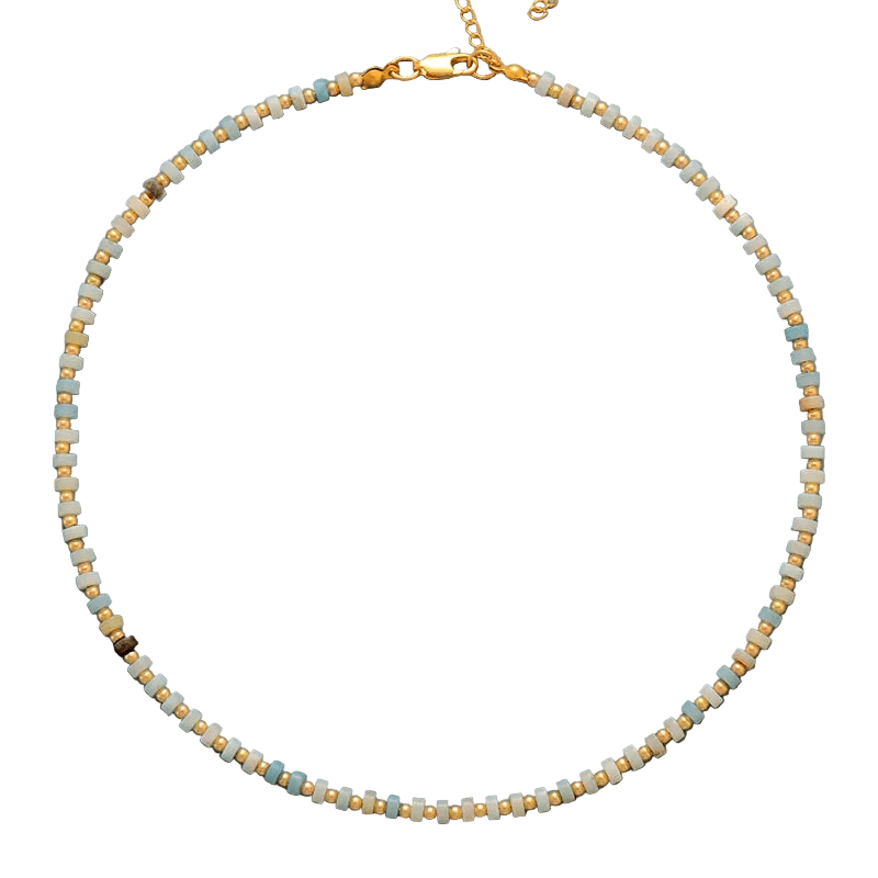 Handmade Gold Turquoise Choker - WOWihte