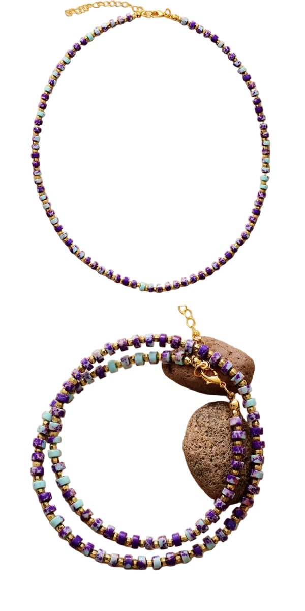 Handmade Gold Turquoise Choker - WOWihte