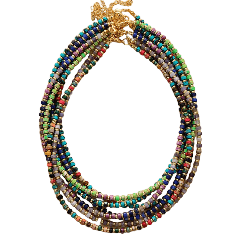 Handmade Turquoise Beaded Choker - WOWihte