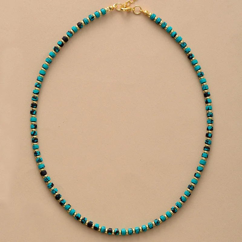 Handmade Turquoise Beaded Choker - WOWihte