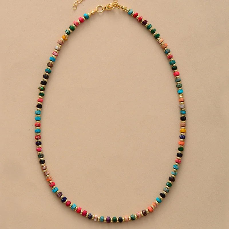 Handmade Turquoise Beaded Choker - WOWihte