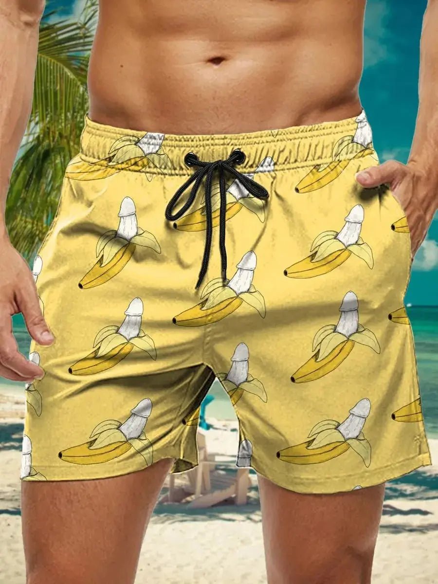 Hawaiian 3D Floral Swim Trunks - WOWihte