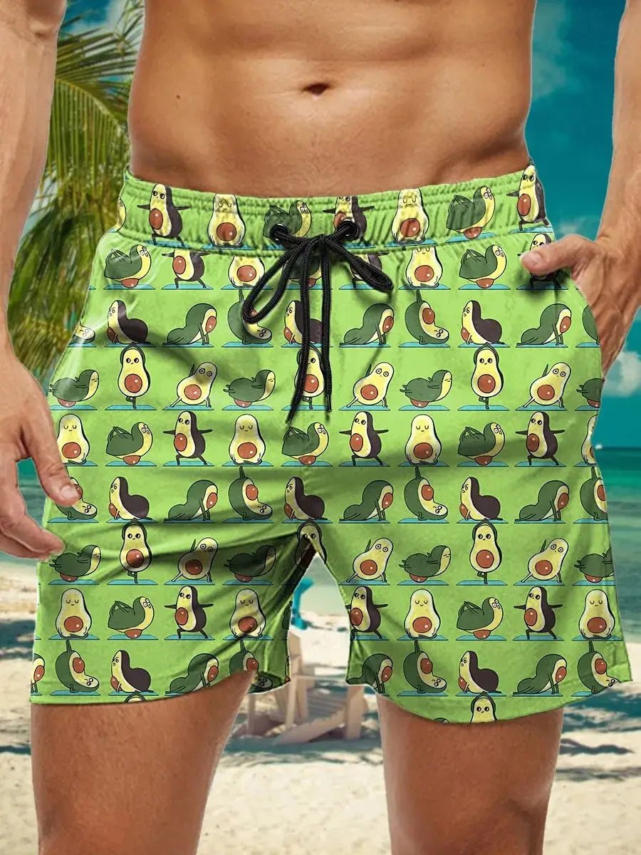 Hawaiian 3D Floral Swim Trunks - WOWihte