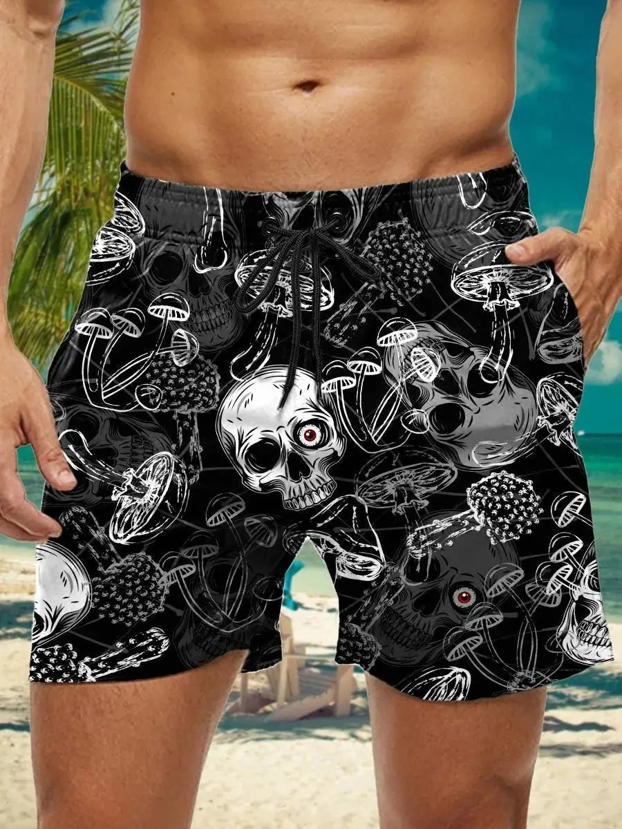 Hawaiian 3D Floral Swim Trunks - WOWihte