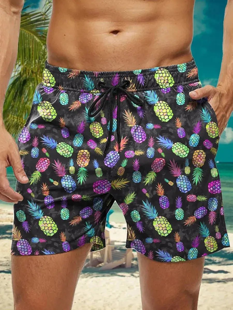 Hawaiian 3D Floral Swim Trunks - WOWihte