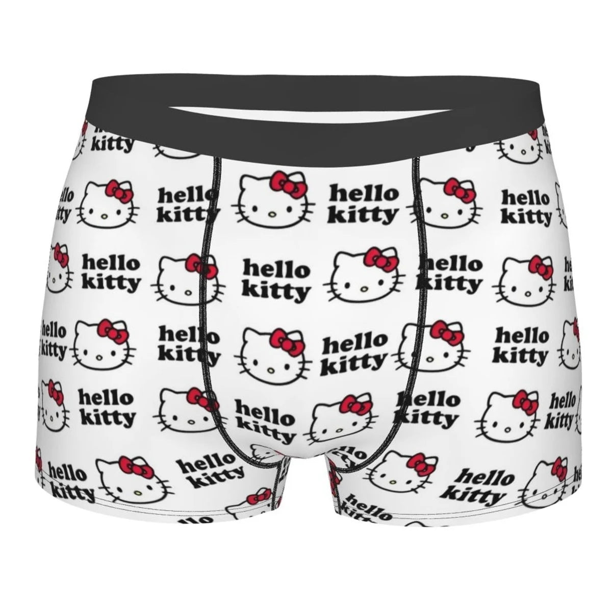 Hello Kitty Pattern Cartoon Boxer Shorts Panties Printed Underwear Quilt Underpants Men Sanrio Comfortable Boxers Briefs - WOWihte