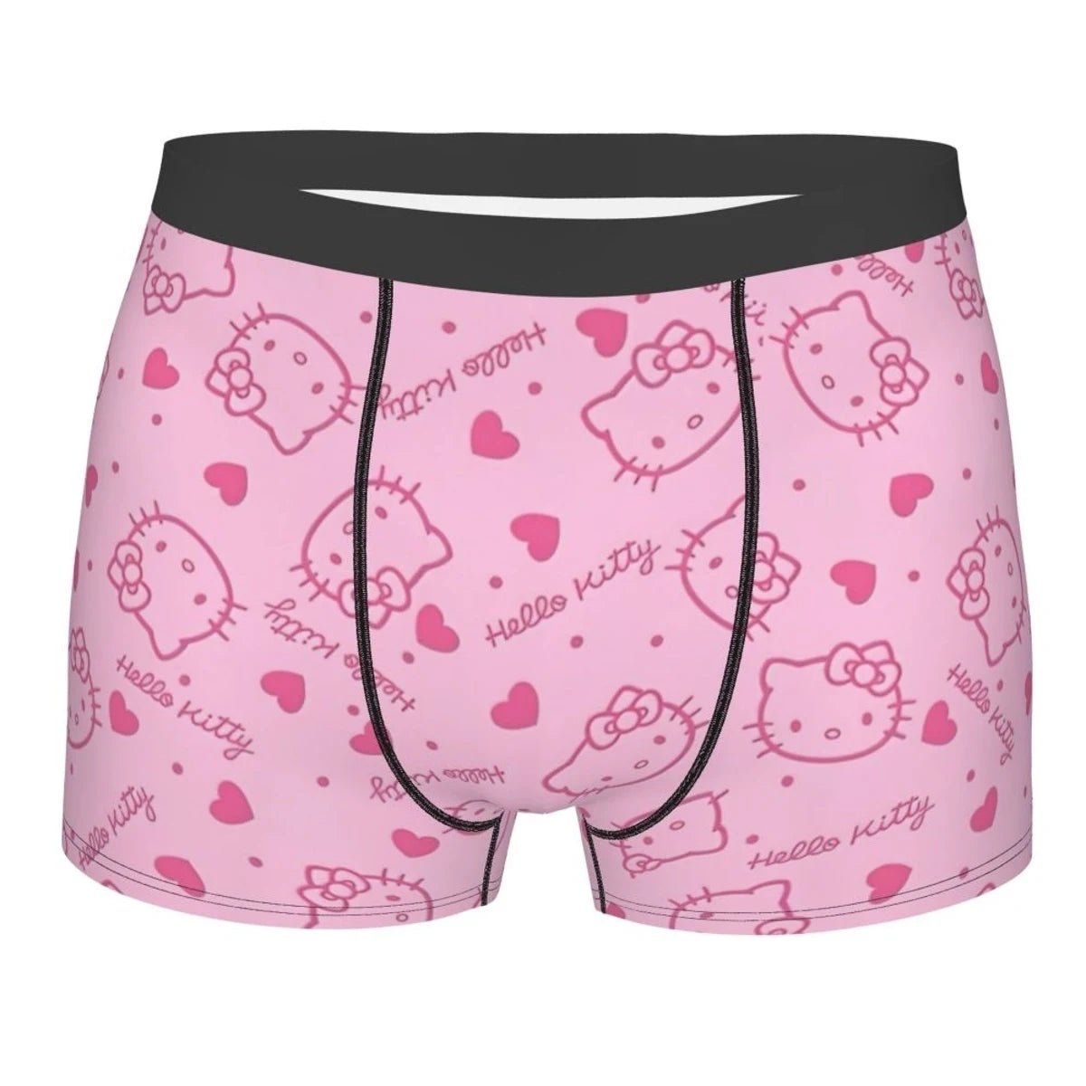 Hello Kitty Pattern Cartoon Boxer Shorts Panties Printed Underwear Quilt Underpants Men Sanrio Comfortable Boxers Briefs - WOWihte
