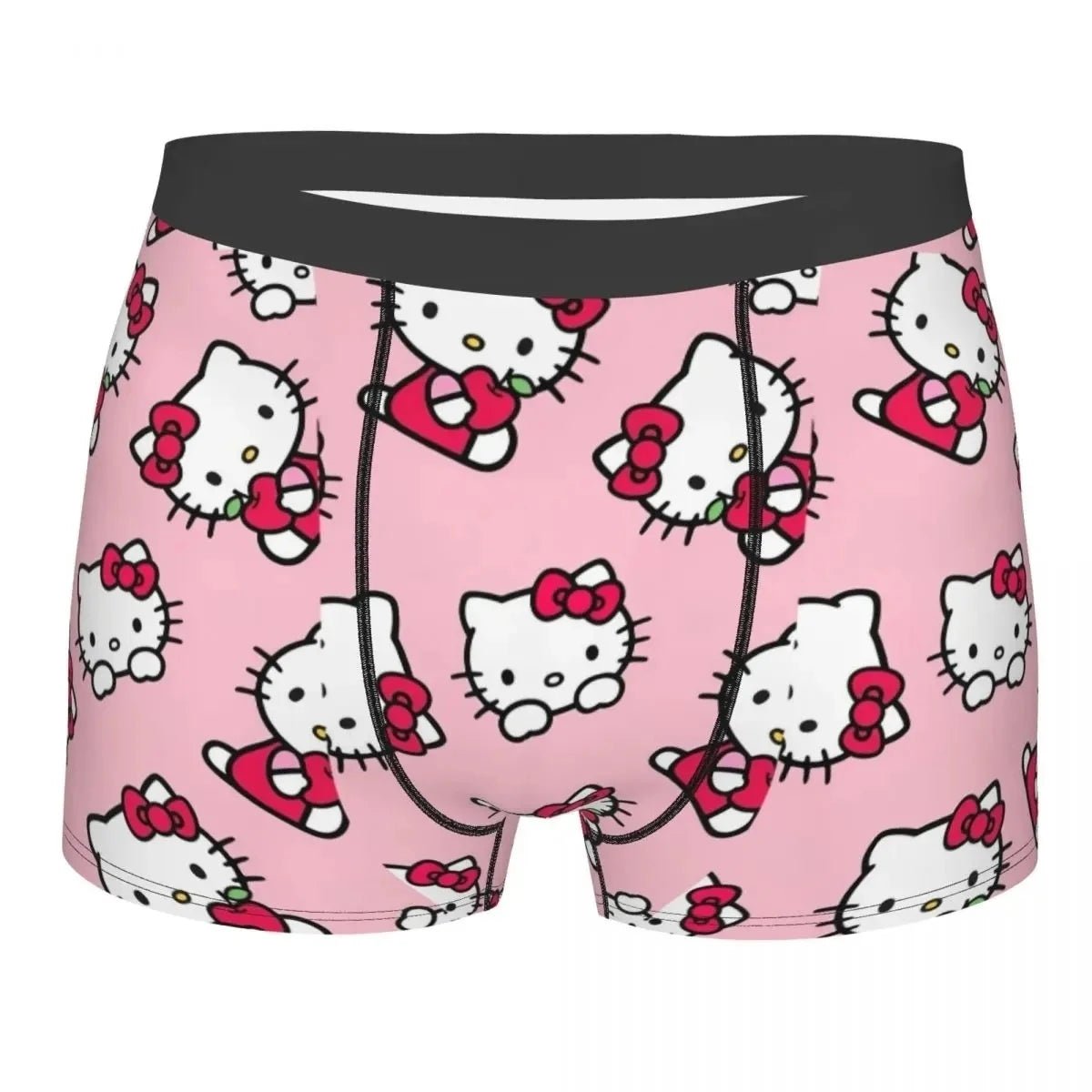 Hello Kitty Pattern Cartoon Boxer Shorts Panties Printed Underwear Quilt Underpants Men Sanrio Comfortable Boxers Briefs - WOWihte
