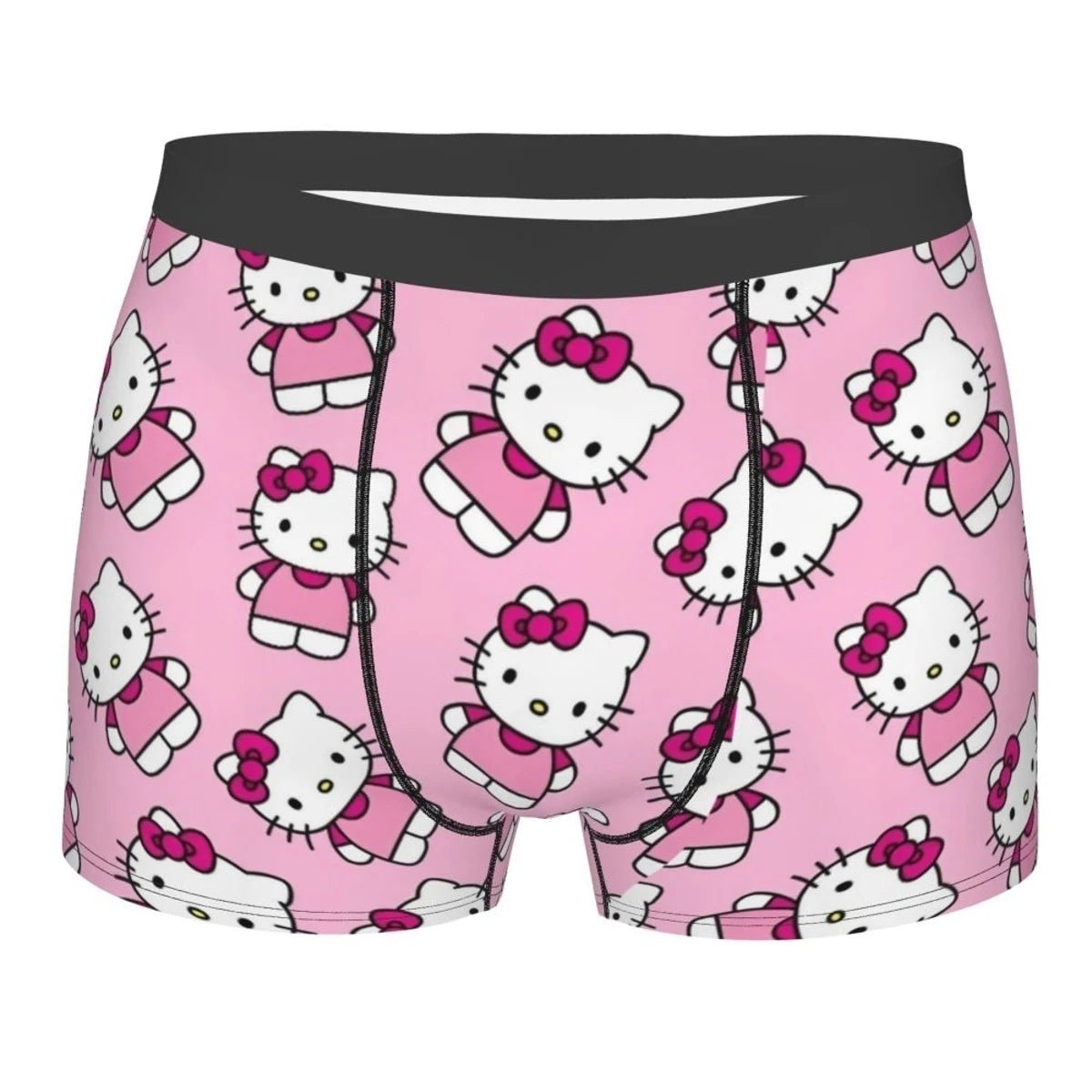 Hello Kitty Pattern Cartoon Boxer Shorts Panties Printed Underwear Quilt Underpants Men Sanrio Comfortable Boxers Briefs - WOWihte