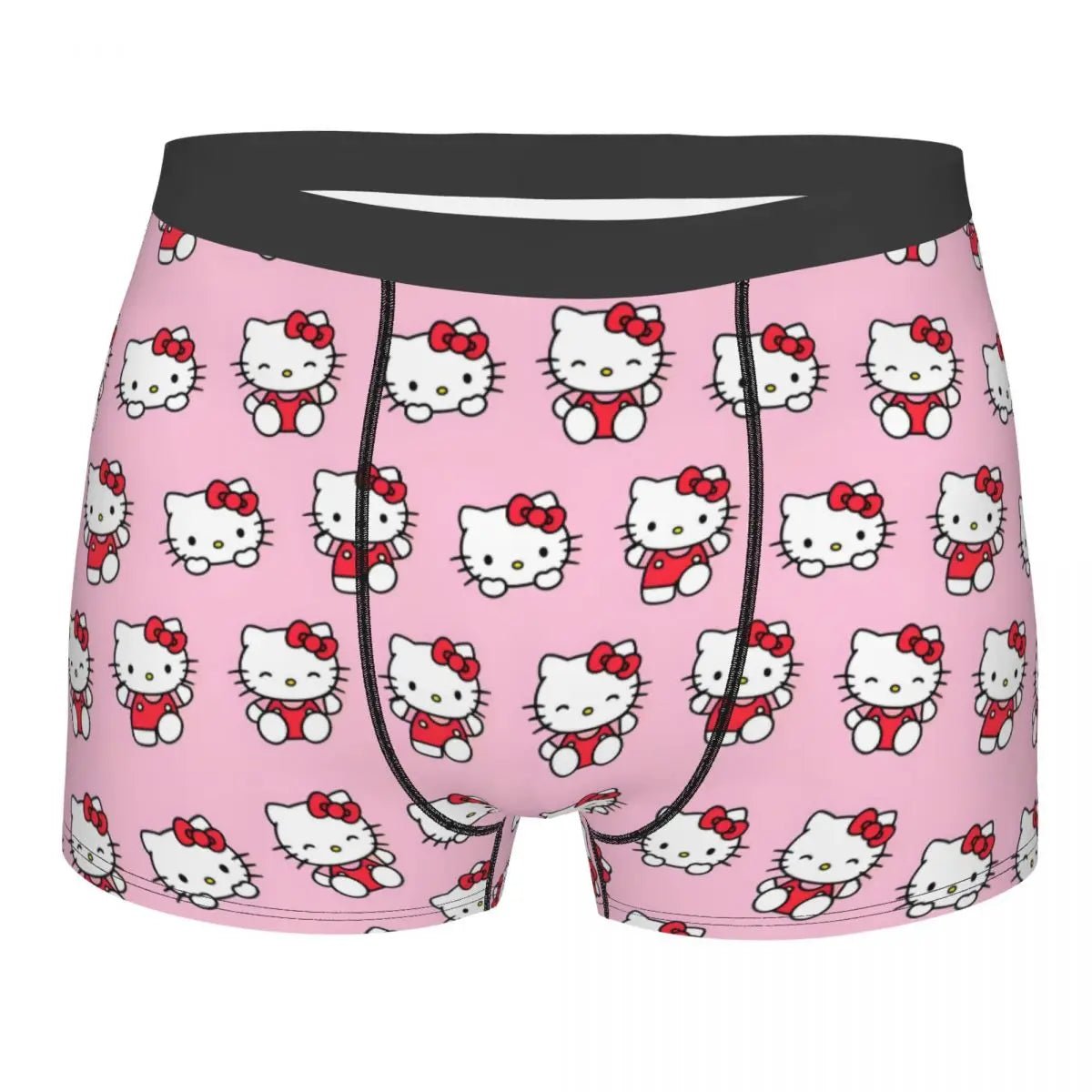 Hello Kitty Pattern Cartoon Boxer Shorts Panties Printed Underwear Quilt Underpants Men Sanrio Comfortable Boxers Briefs - WOWihte