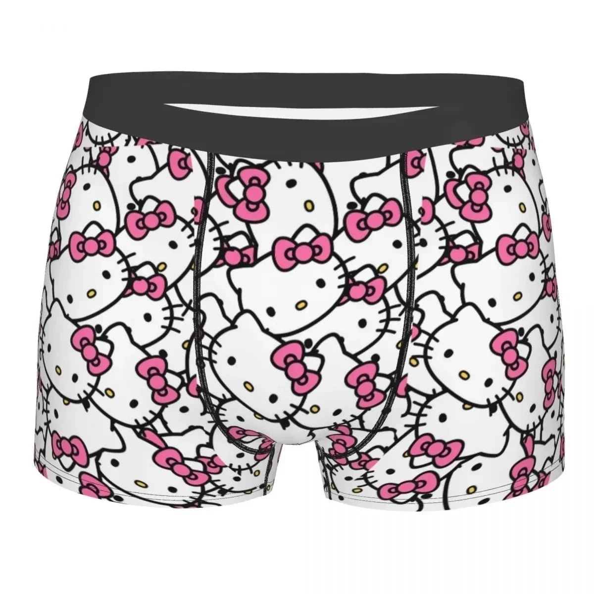 Hello Kitty Pattern Cartoon Boxer Shorts Panties Printed Underwear Quilt Underpants Men Sanrio Comfortable Boxers Briefs - WOWihte