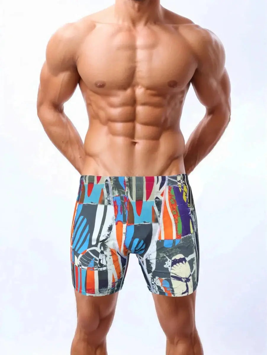 High - Elastic Cartoon Swim Trunks - WOWihte