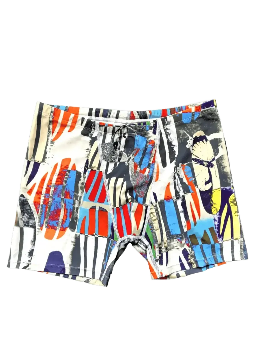 High - Elastic Cartoon Swim Trunks - WOWihte