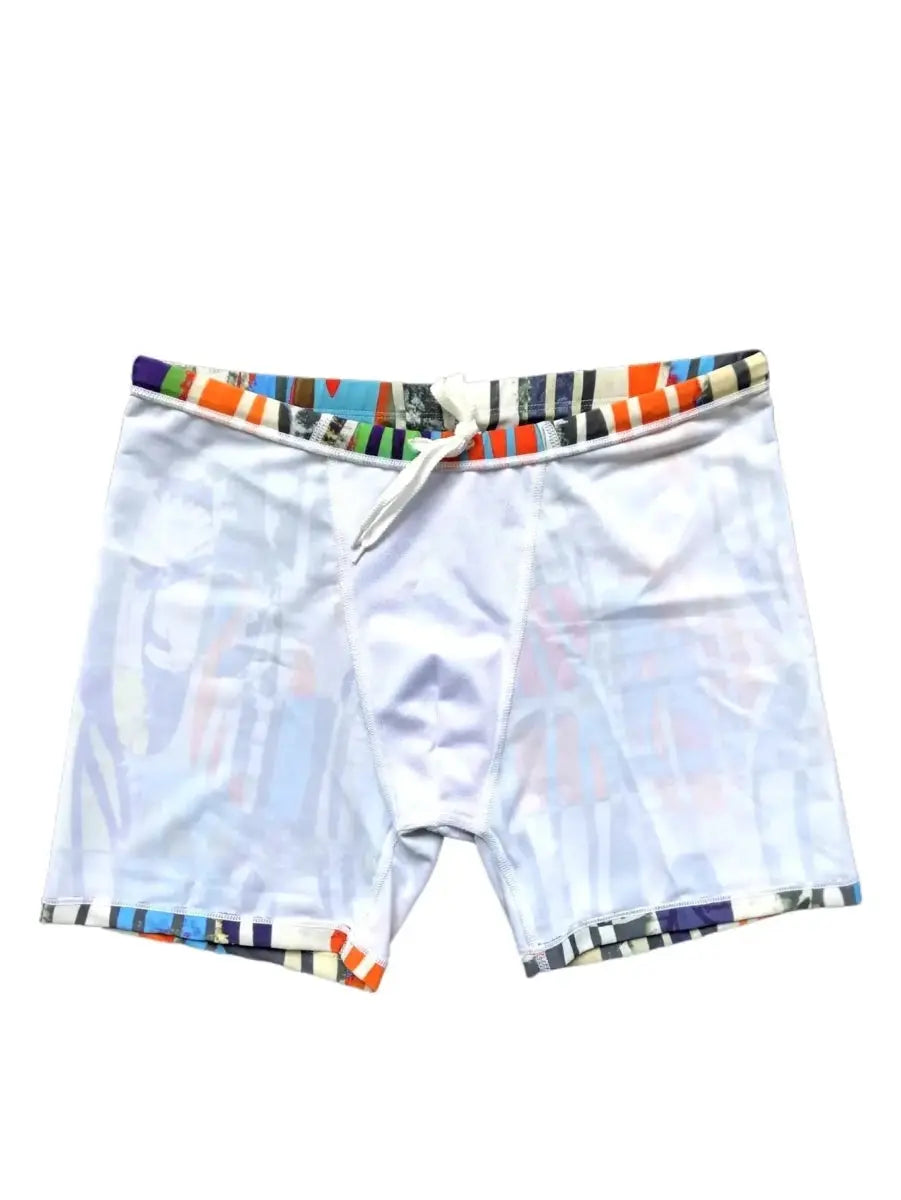 High - Elastic Cartoon Swim Trunks - WOWihte