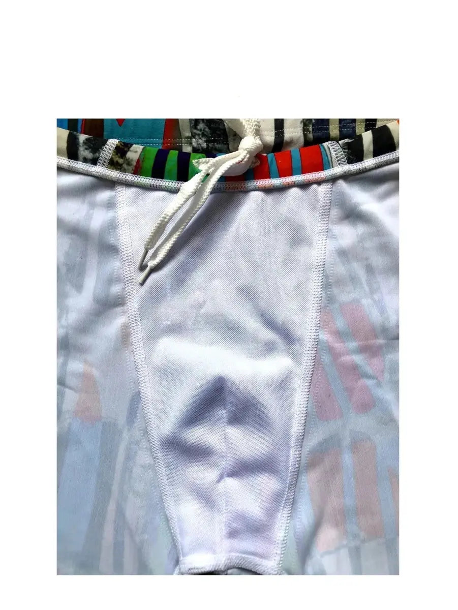 High - Elastic Cartoon Swim Trunks - WOWihte