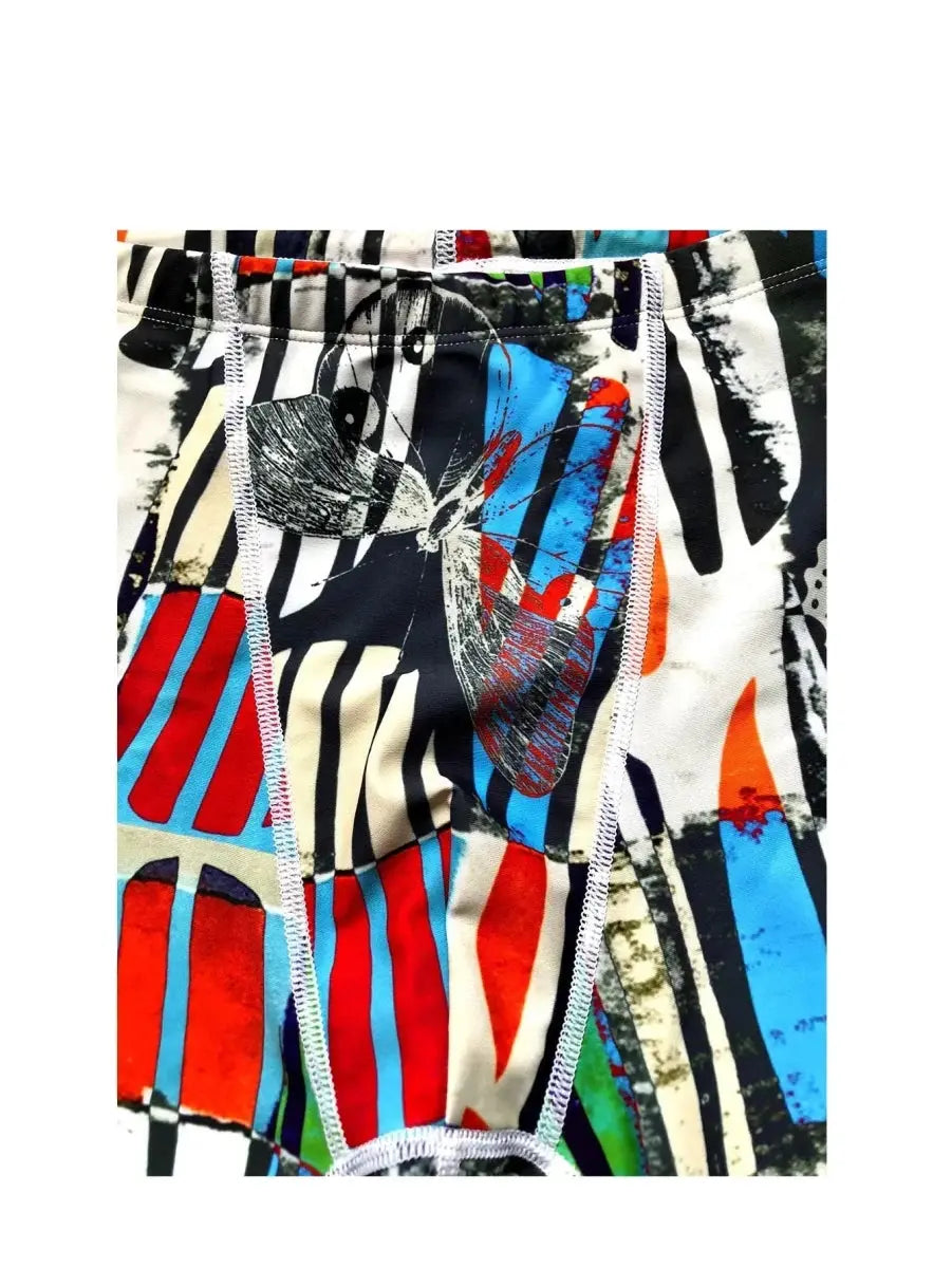 High - Elastic Cartoon Swim Trunks - WOWihte