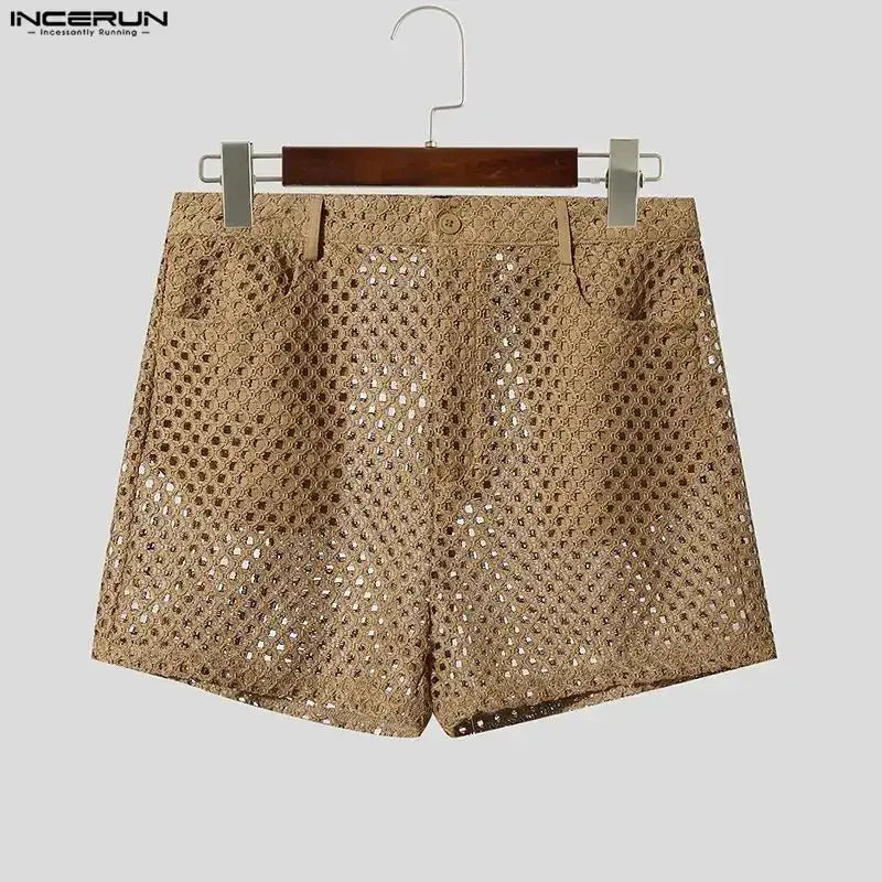 Hollow Mesh Streetwear Shorts - WOWihte