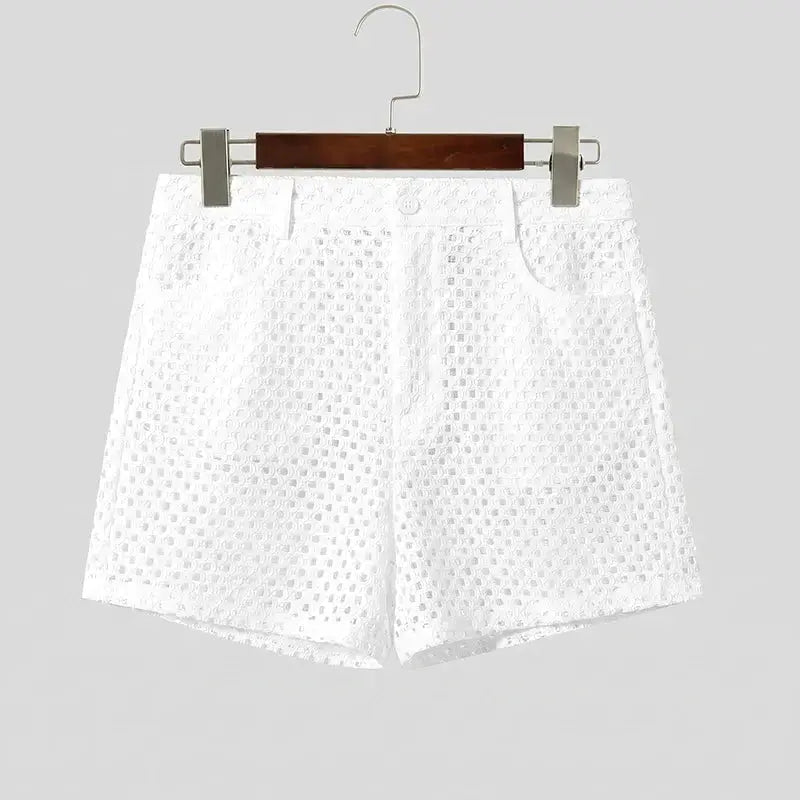 Hollow Mesh Streetwear Shorts - WOWihte