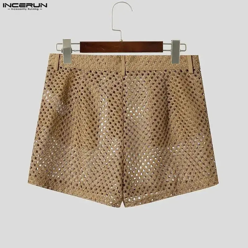 Hollow Mesh Streetwear Shorts - WOWihte