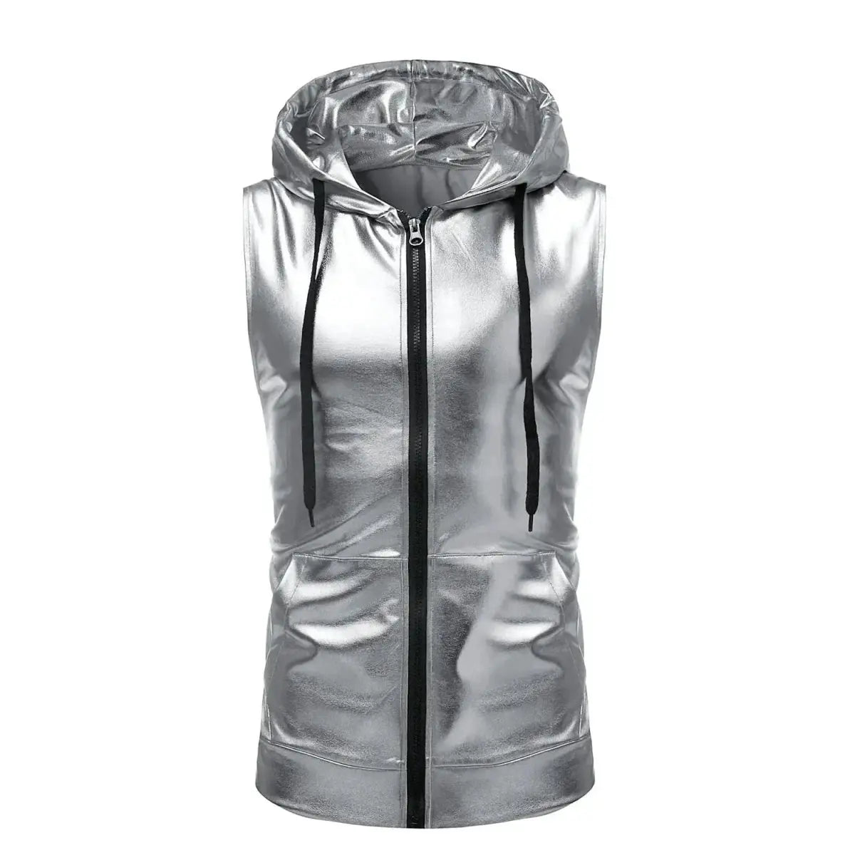 Hooded Zipper Vest Sportswear - WOWihte