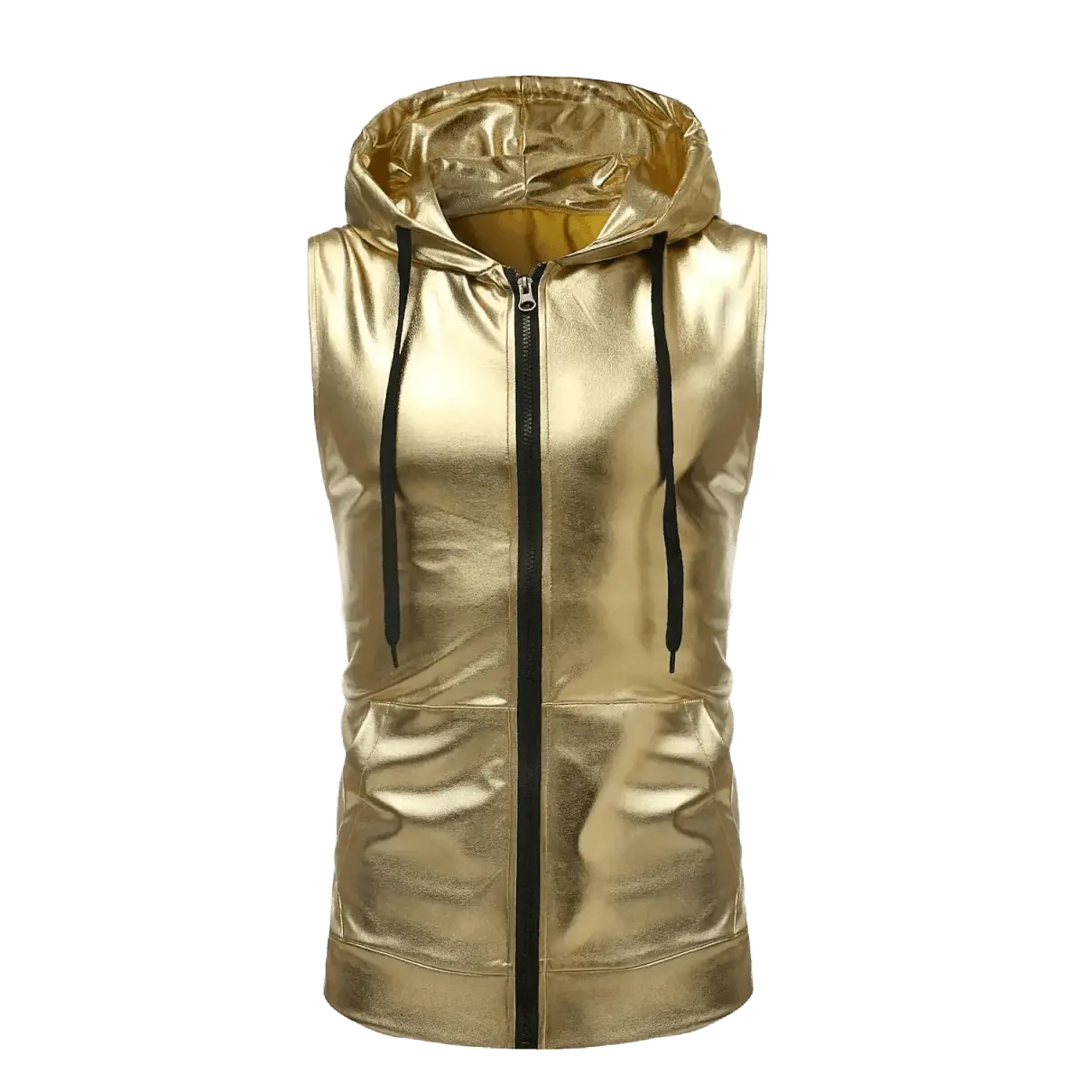 Hooded Zipper Vest Sportswear - WOWihte