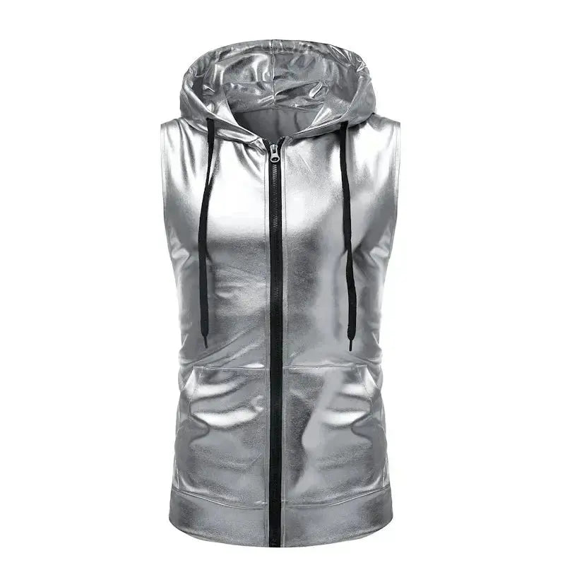 Hooded Zipper Vest Sportswear - WOWihte