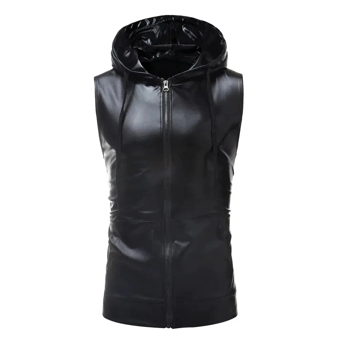Hooded Zipper Vest Sportswear - WOWihte