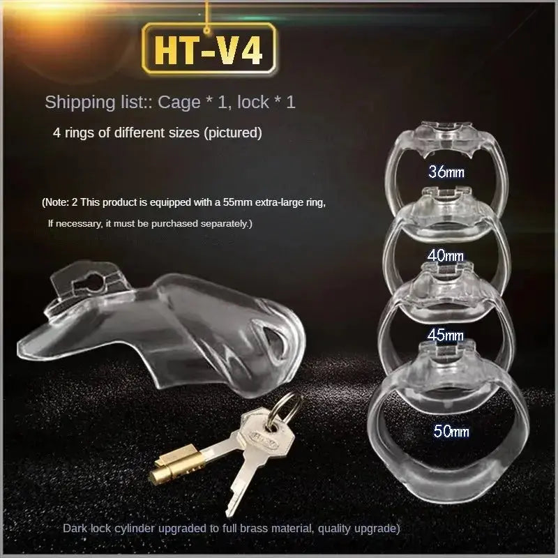 HT - V4 Resin Chastity Device Set - WOWihte