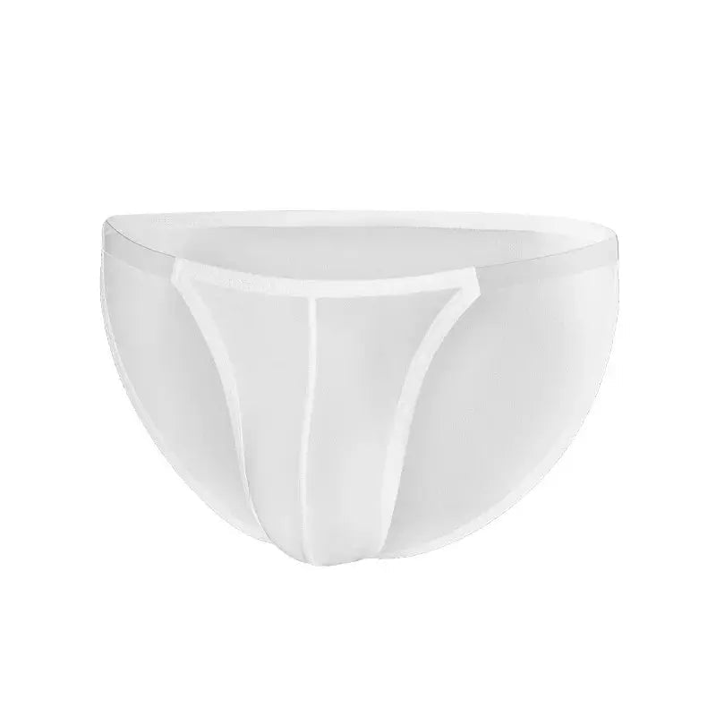 Ice Silk Convex Pouch Briefs - WOWihte