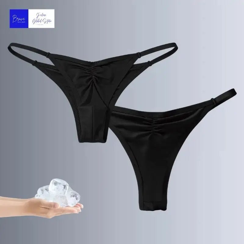 Ice Silk Low-Rise Thongs - WOWihte