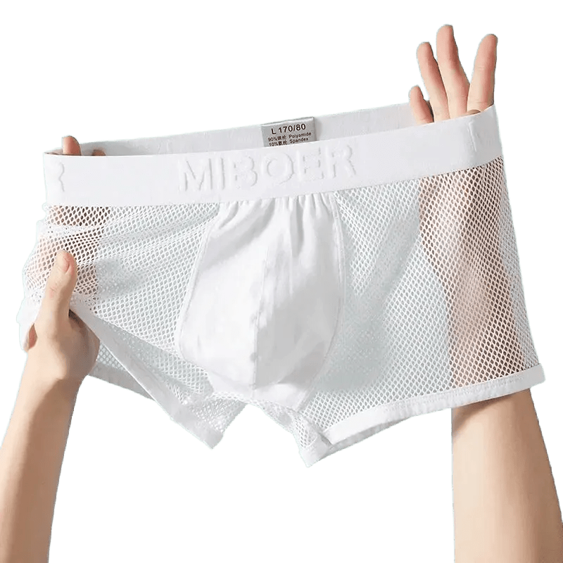 Ice Silk Mesh Boxer Briefs - WOWihte