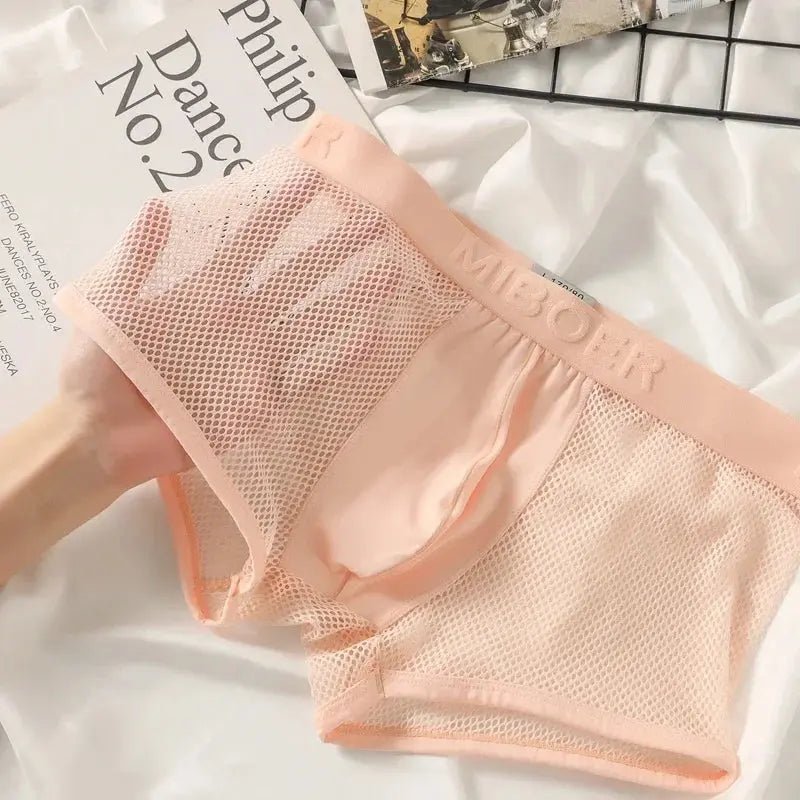 Ice Silk Mesh Boxer Briefs - WOWihte