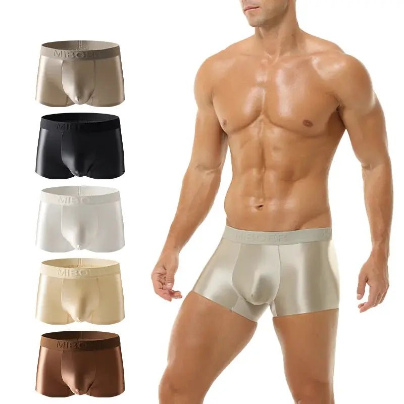 Ice Silk Seamless Boxer Briefs - WOWihte