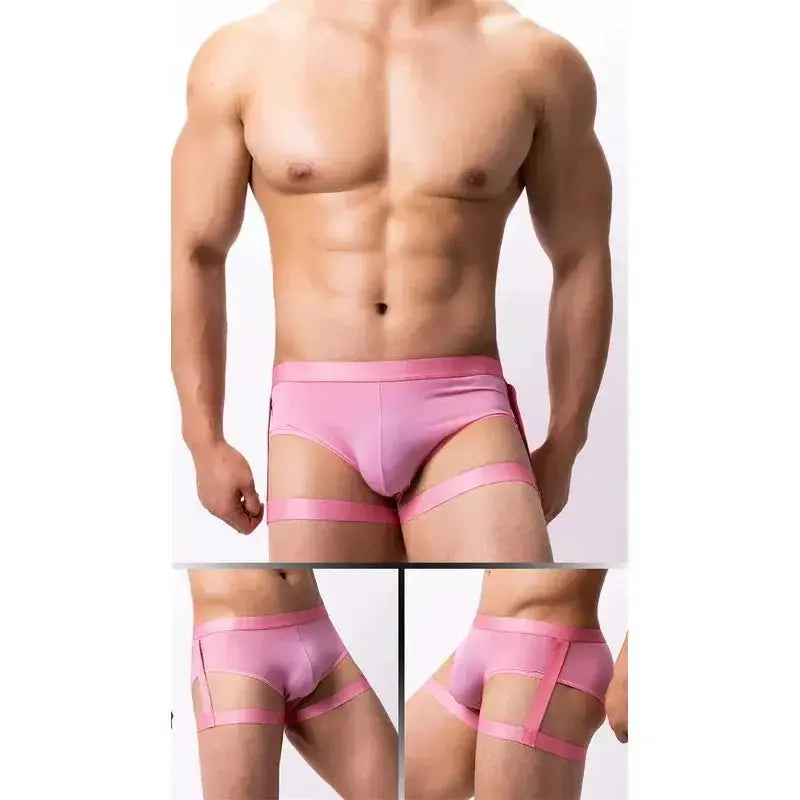 Ice Silk Suspender Briefs - WOWihte