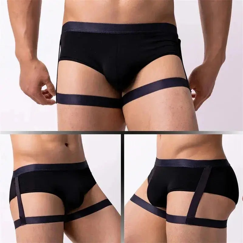 Ice Silk Suspender Briefs - WOWihte
