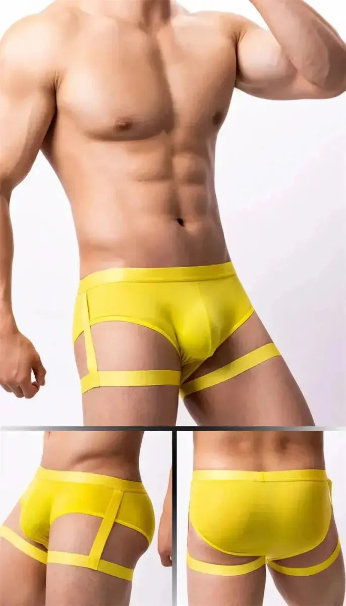 Ice Silk Suspender Briefs - WOWihte
