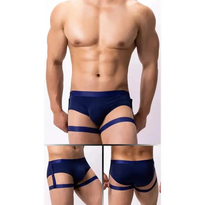 Ice Silk Suspender Briefs - WOWihte
