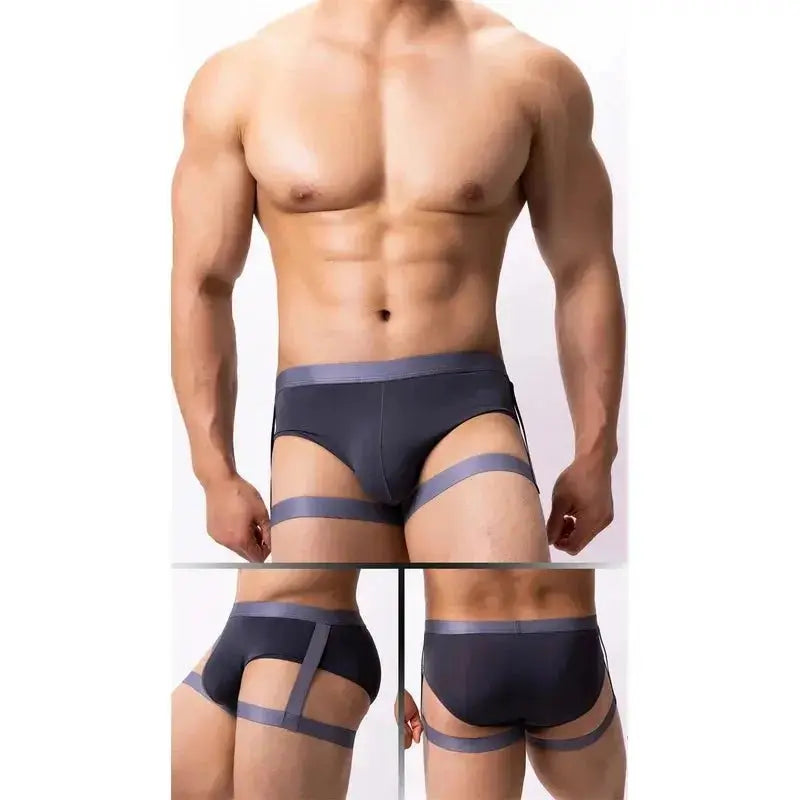 Ice Silk Suspender Briefs - WOWihte