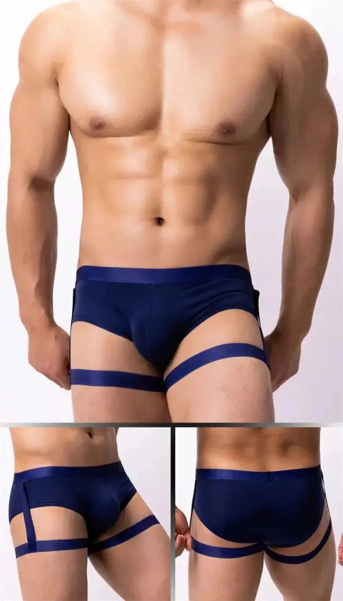 Ice Silk Suspender Briefs - WOWihte