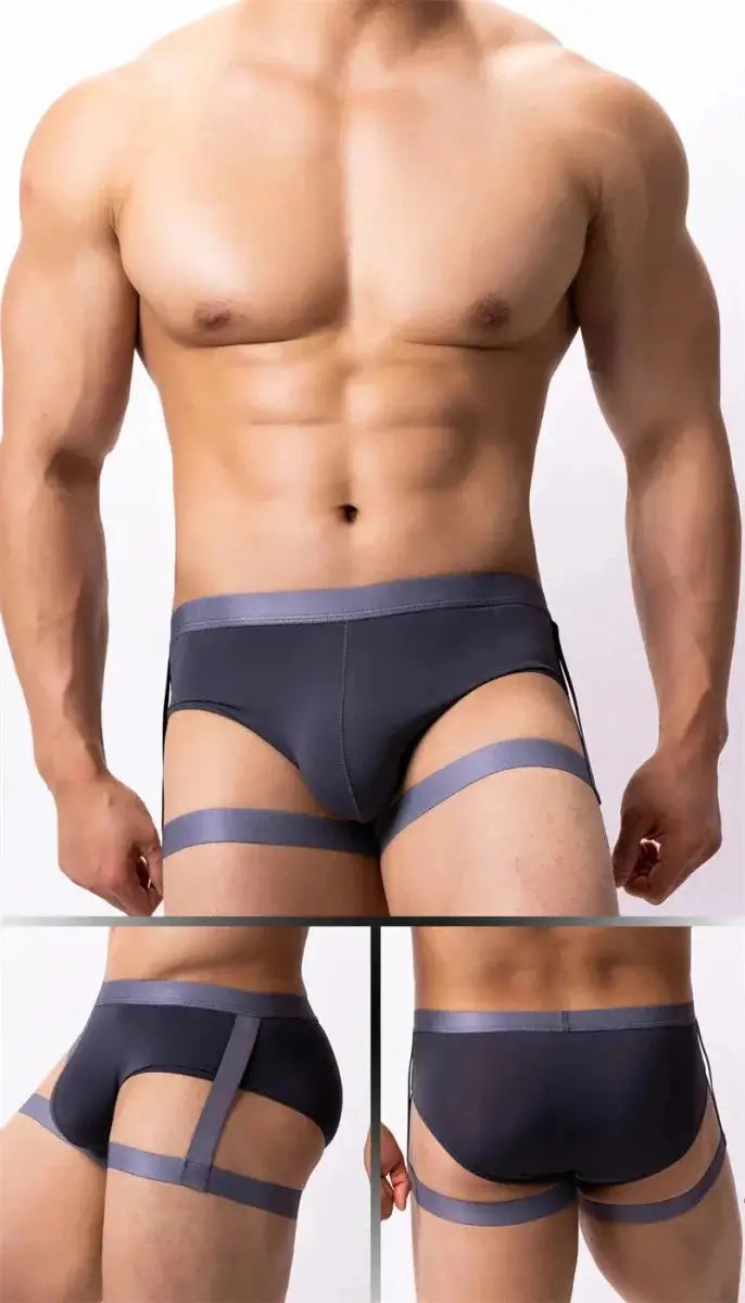 Ice Silk Suspender Briefs - WOWihte